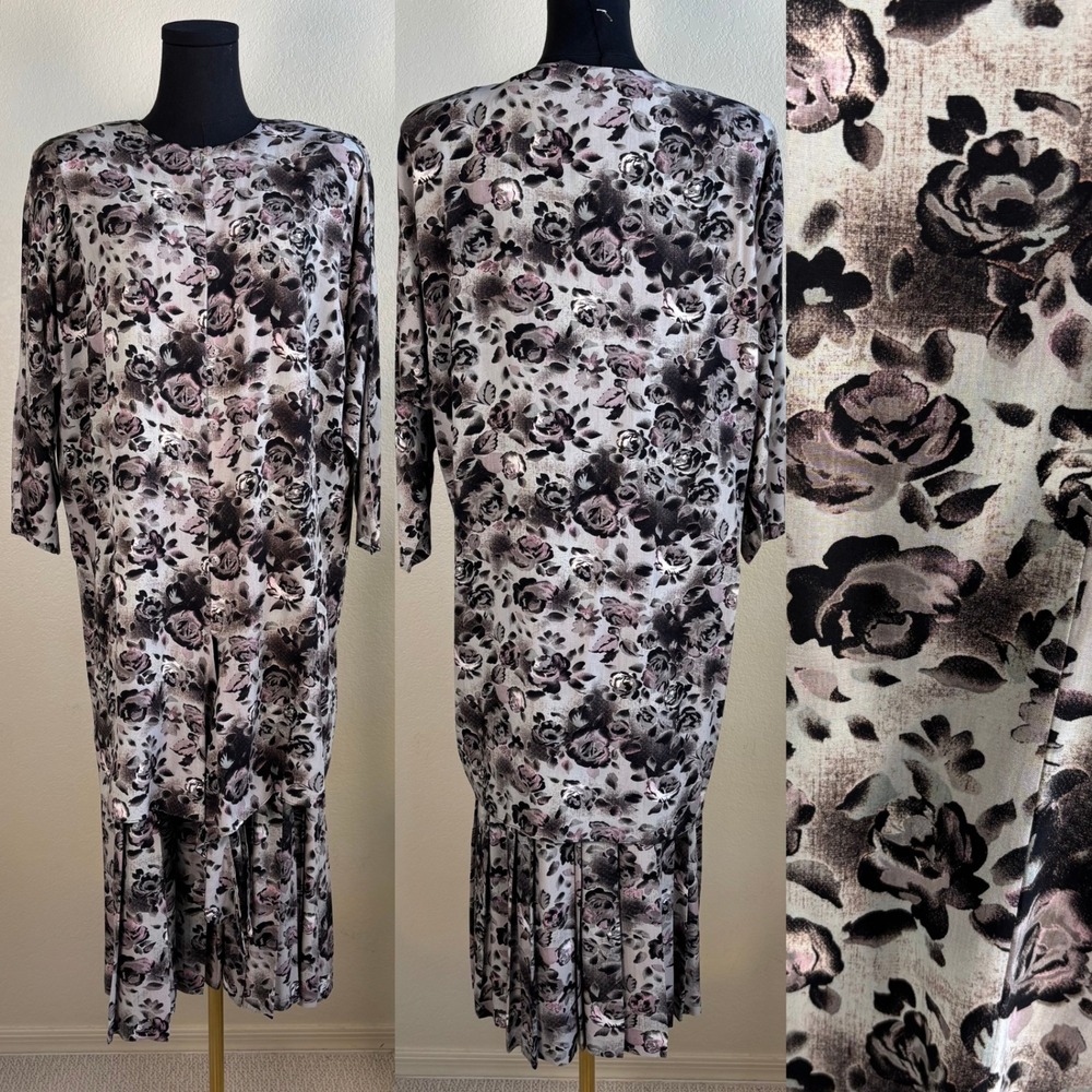 Karin Stevens by Steven Stoller Floral Print Maxi Dress with Jacket‎ Size 10